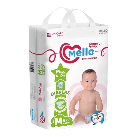 Подгузники Mello Размер M, 62 шт