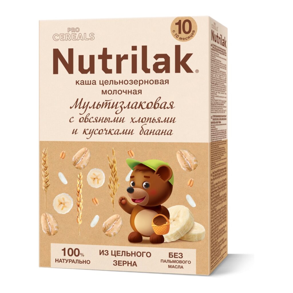 Nutrilak Premium Procereals Каша ц/з молочная Мультизлаковая с овсяными хлопьями и кусочками банана
