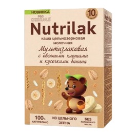 Nutrilak Premium Procereals Каша ц/з молочная Мультизлаковая с овсяными хлопьями и кусочками банана