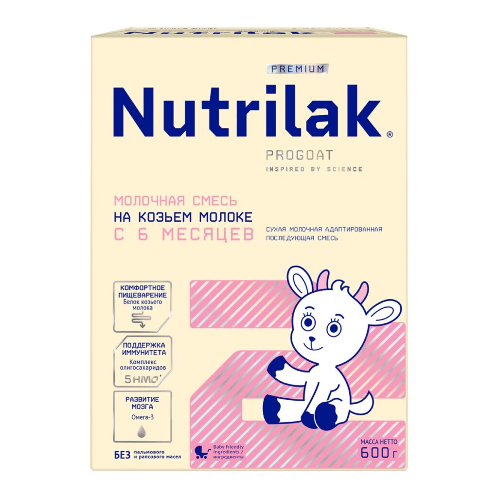 Nutrilak 2 Premium Смесь молочная сухая последующая на основе козьего молока, 600 г