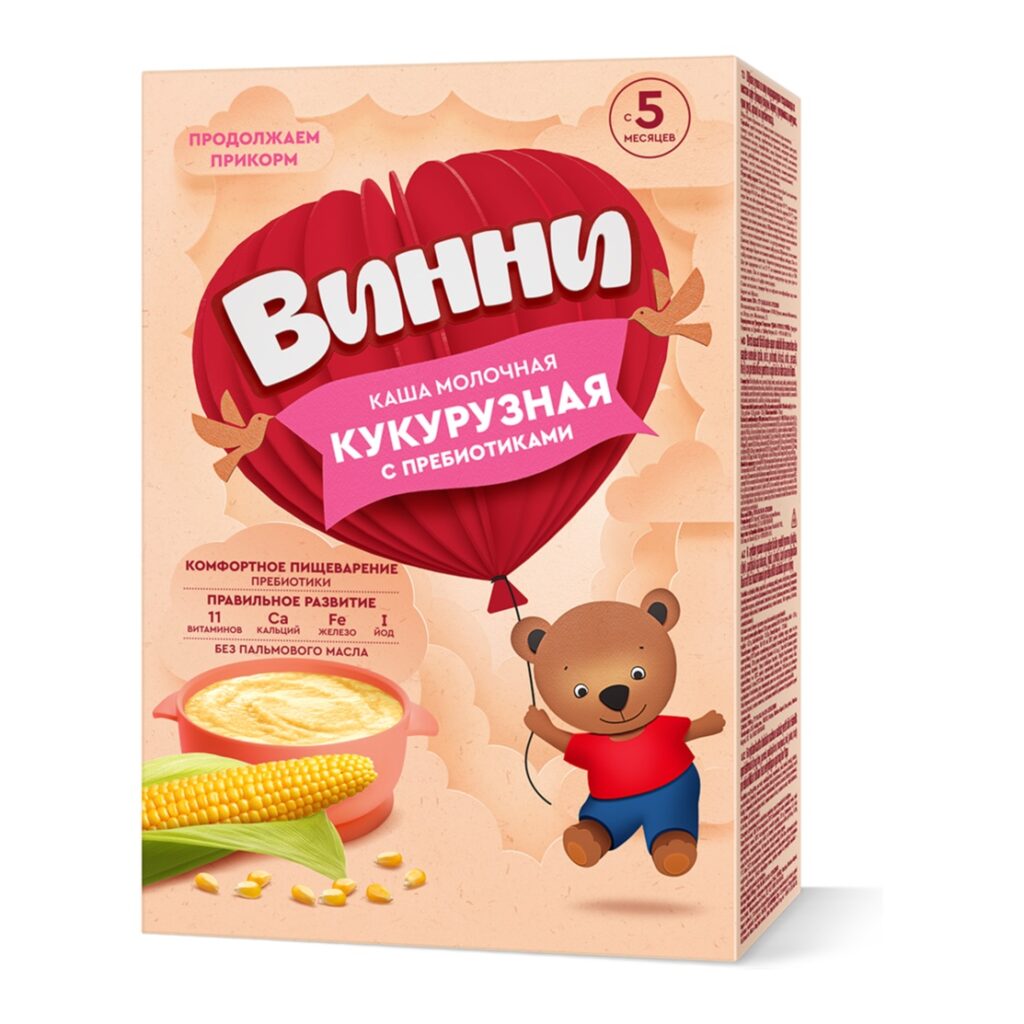 Винни каша молочная Кукурузная с пребиотиками