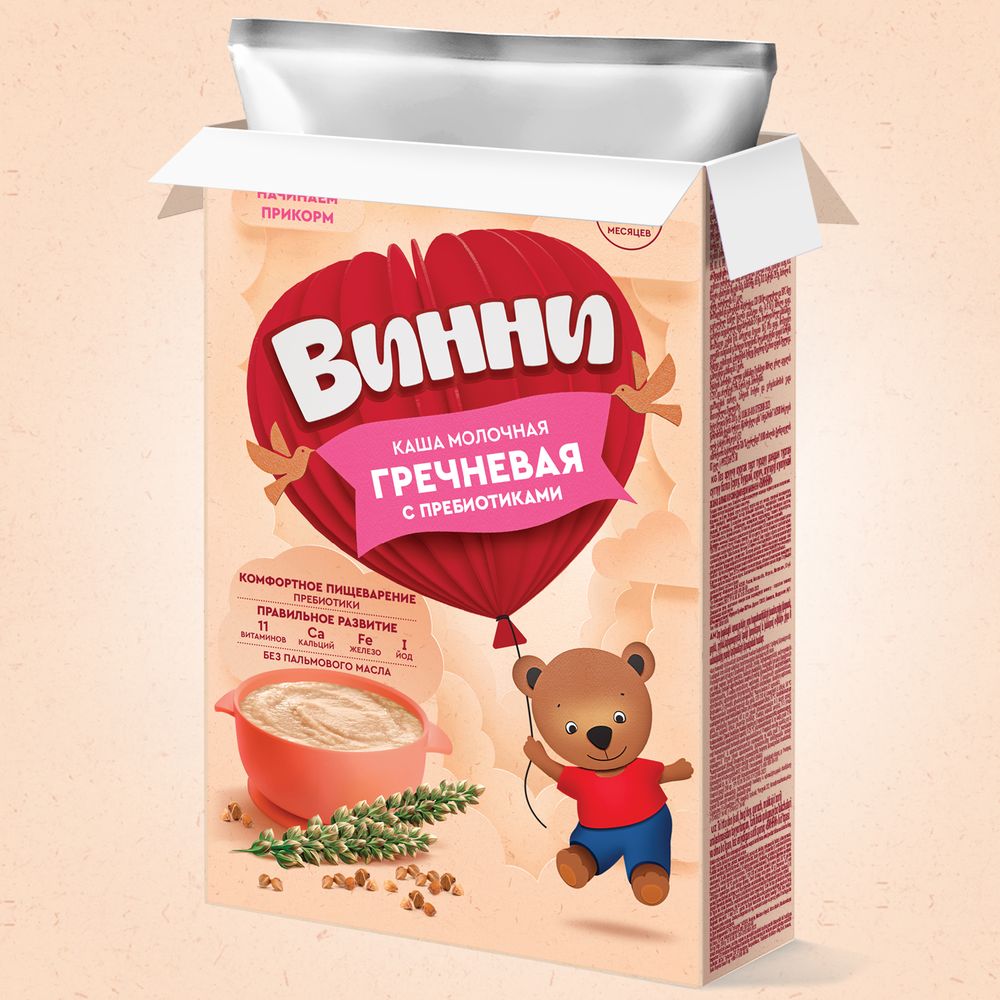 Винни каша молочная Гречневая с пребиотиками — фото 12