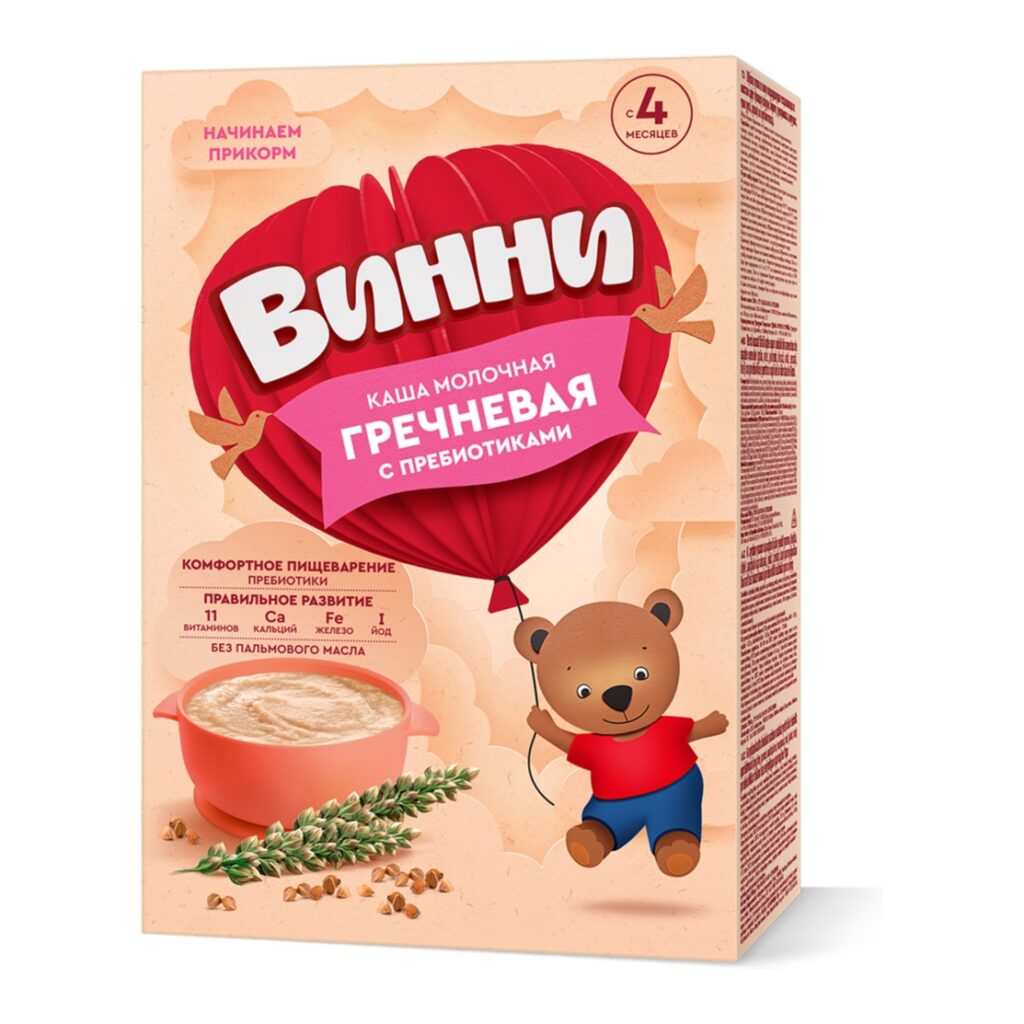 Винни каша молочная Гречневая с пребиотиками