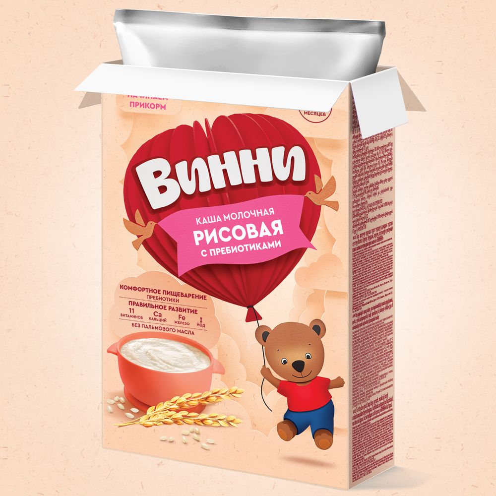 Винни каша молочная Рисовая с пребиотиками — фото 12