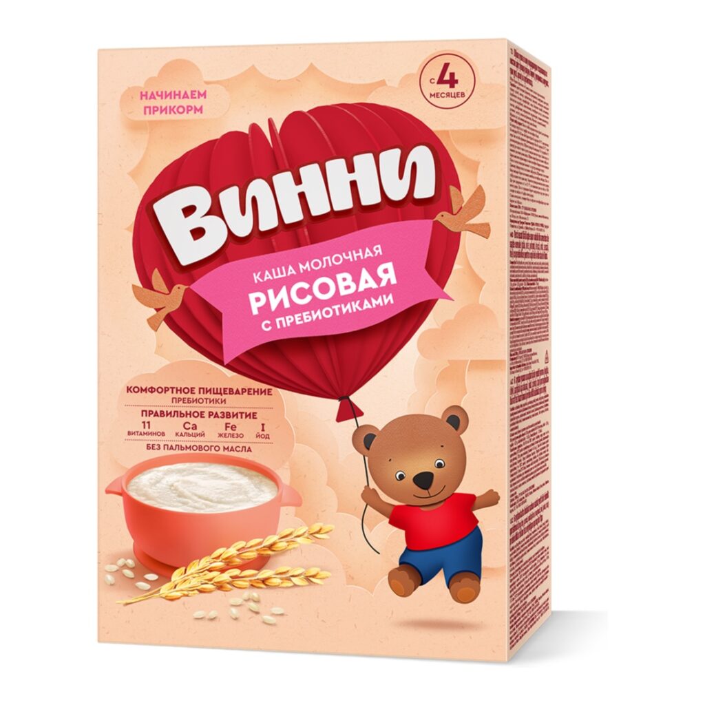 Винни каша молочная Рисовая с пребиотиками