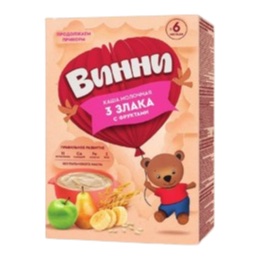 Винни каша молочная 3 злака с фруктами