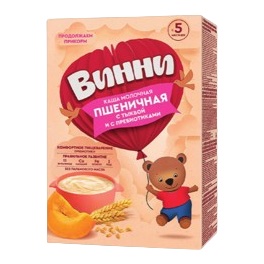 Винни каша молочная Пшеничная с тыквой и пребиотиками
