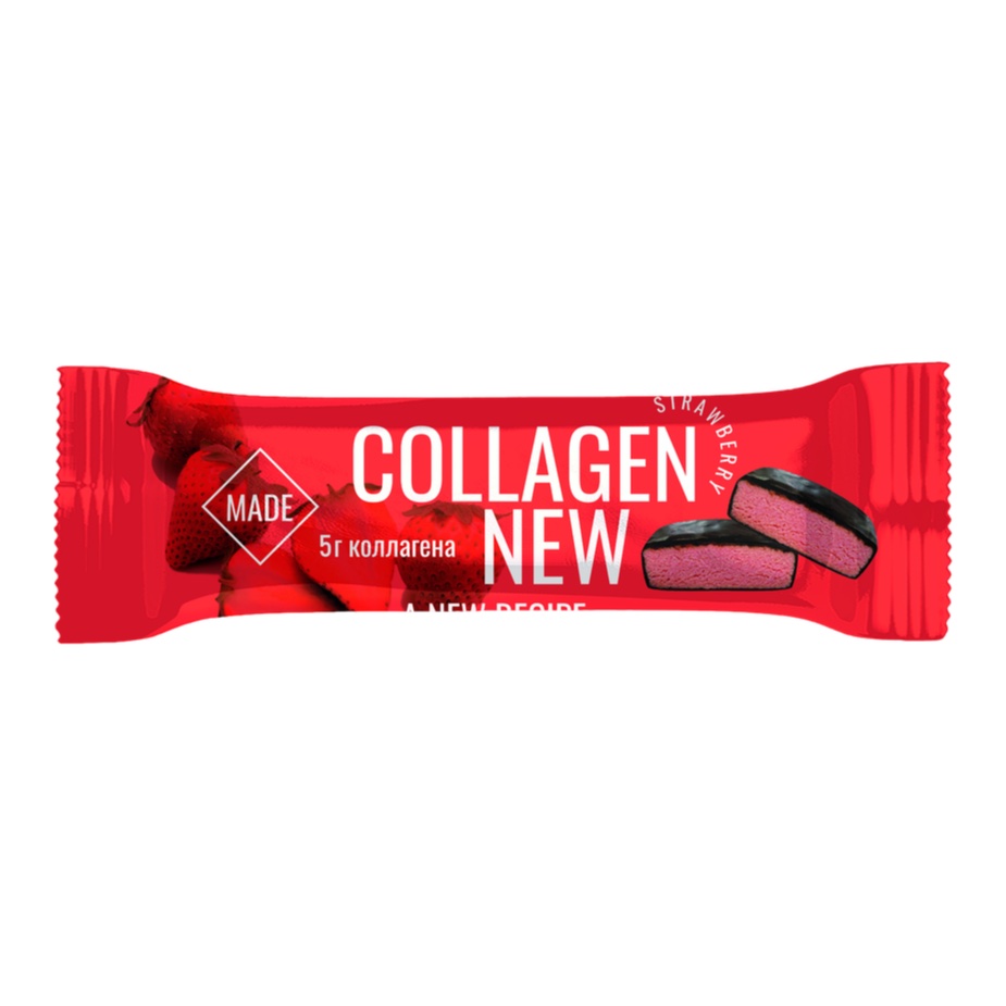 Лорд протеиновый батончик Collagen New Клубника
