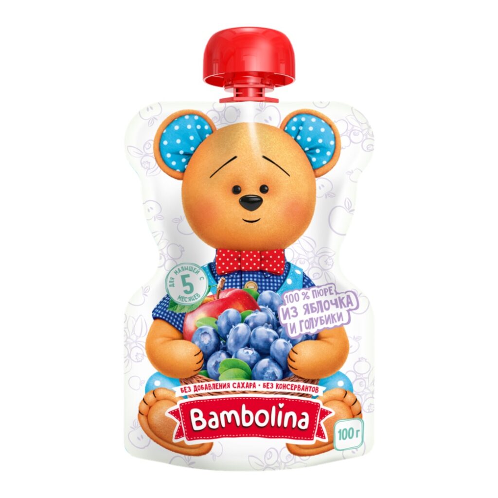 Bambolina пюре Яблоко и голубика
